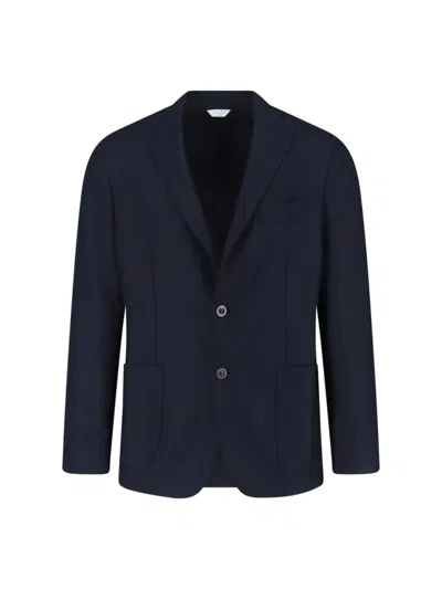 Boglioli Single Breasted Blazer Notch Lapel Design In Blue