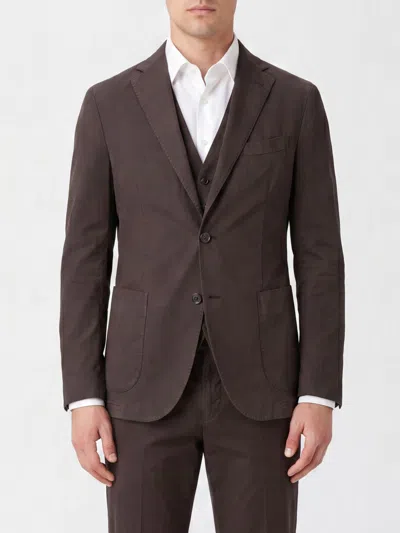 Boglioli Jersey Single-breasted Blazer In Brown
