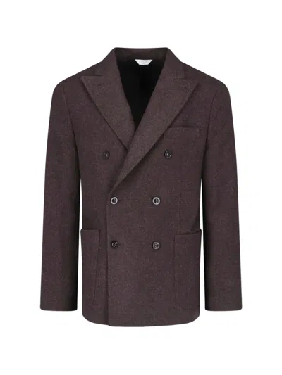 Boglioli K Double-breasted Blazer In Brown