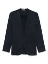 Boglioli Linen Single-breasted Jacket In Blue
