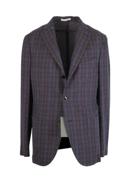 Pre-owned Boglioli K Jacket Blue Checked Sport Coat Size 52 It / 42r U.s. With Tags