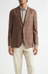 Boglioli K-jacket Check Wool, Silk & Linen Sport Coat In Brown
