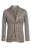 BOGLIOLI K-JACKET HOUNDSTOOTH CHECK LINEN SPORT COAT