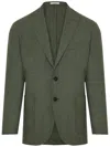 Boglioli Textured Cotton Jersey Blazer With Notch Lapel In 绿色
