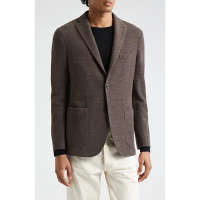 Boglioli Textured Knit Jacket In Taupe