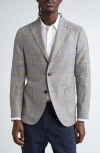 Boglioli White/beige Seersucker Jacket In Gray
