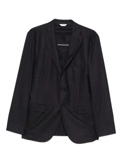 Boglioli K Plaid Wool Blazer In Blue