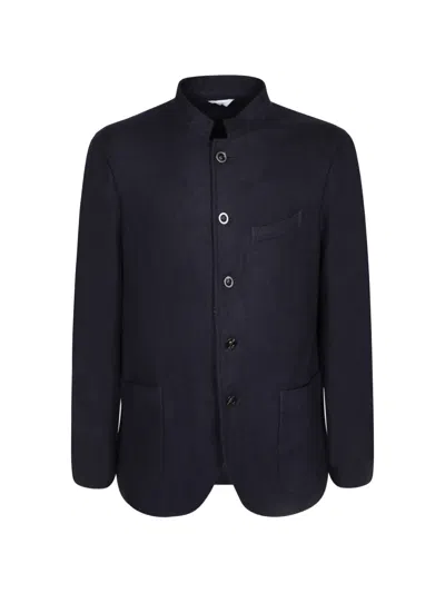 Boglioli Wool-blend Twill Jacket In Blue