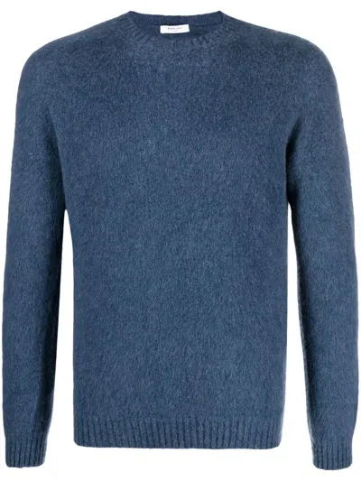 Boglioli Knitted Crew-neck Jumper In Blue