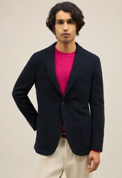 Boglioli Knitted Jersey K-jacket In Blue