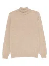 Boglioli Knitted Roll-neck Sweater In Neutral