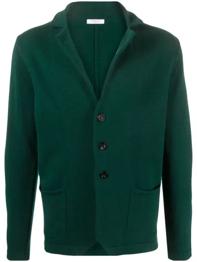 Boglioli Knitted Virgin Wool Blazer In Green