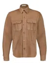 Boglioli Leather Shirt In Neutrals
