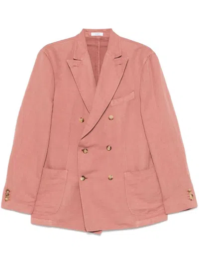 Boglioli Light Pink Double-breasted Cotton Blazer