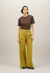 Boglioli Light Popeline Palazzo Trousers In Green