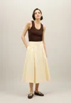 Boglioli Light Popeline Pleated Skirt In Beige