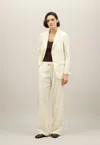 Boglioli Light Wool Honeycomb Bianca Blazer In Warm White