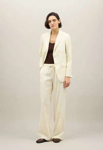 Boglioli Light Wool Honeycomb Bianca Blazer In Warm White