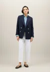 Boglioli Light Wool Honeycomb Maia Blazer In Blue
