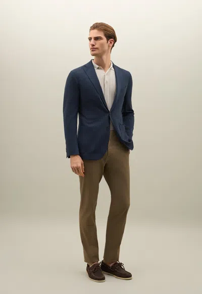Boglioli Light Wool Jersey K-jacket In Blue