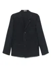Boglioli Linen Single-breasted Jacket In Blue