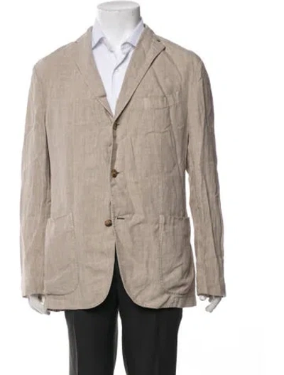 Pre-owned Boglioli Linen Blazer In Brown/neutrals