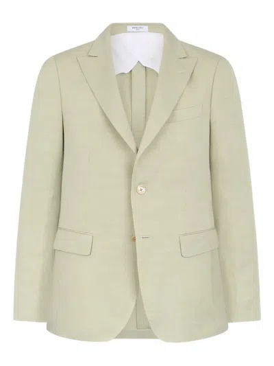 Boglioli Linen-blend Blazer In Green