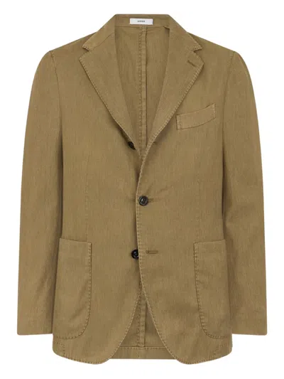 Boglioli Linen-blend Blazer In Green