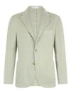 Boglioli Linen-blend Blazer In Green