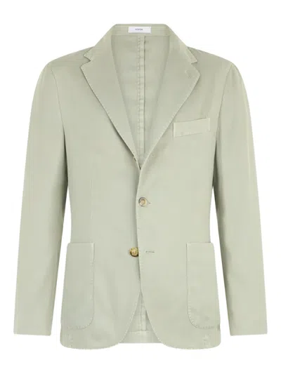 Boglioli Linen-blend Blazer In Green