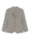 Boglioli Black Linen Blend Single-breasted Blazer In Gray