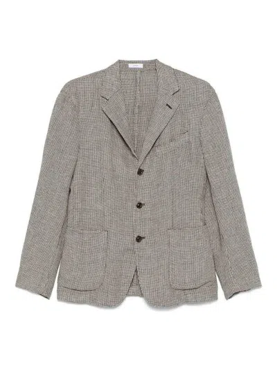BOGLIOLI LINEN BLEND SINGLE-BREASTED JACKET