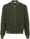 Boglioli Linen Bomber Jacket In Green
