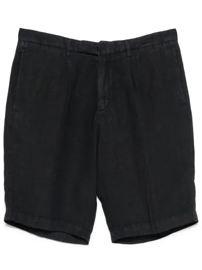 Boglioli Linen Chino Shorts In Blue