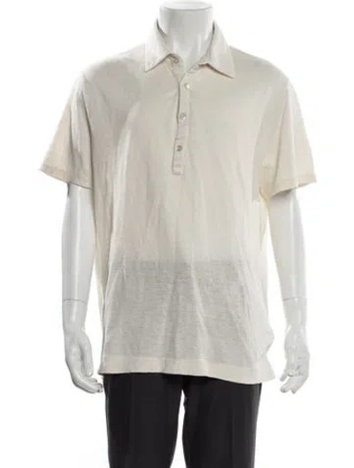 Pre-owned Boglioli Linen Collar Polo Shirt In Neutrals