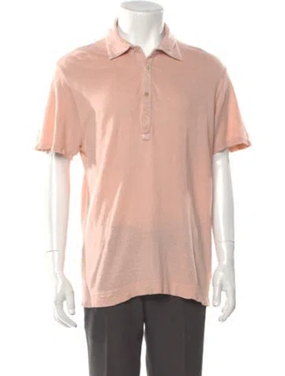 Pre-owned Boglioli Linen Crew Neck Polo Shirt In Pink