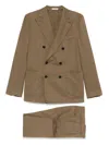 Boglioli Light Brown Linen Double-breasted Suit