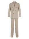 Boglioli Linen Double-breasted Suit In Beige