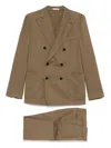 Boglioli Light Brown Linen Double-breasted Suit In Marrone Chiaro