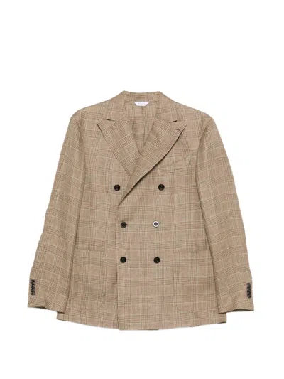 BOGLIOLI LINEN DOUBLE-BREASTED JACKET