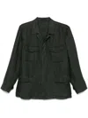 Boglioli Dark Green Linen Jacket In Green