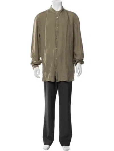 Pre-owned Boglioli Linen Long Sleeve Dress Shirt In Green