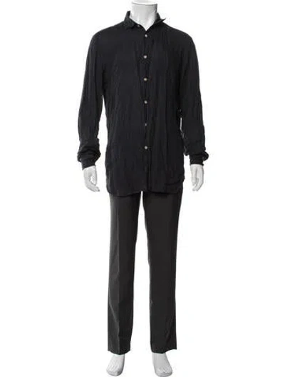 Pre-owned Boglioli Linen Long Sleeve Shirt In Black
