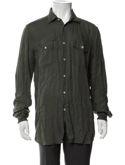 Pre-owned Boglioli Linen Long Sleeve Shirt In Green