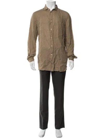 Pre-owned Boglioli Linen Long Sleeve Shirt In Neutrals