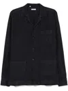 Boglioli Relaxed-fit Navy Blue Overshirt With Camp Collar In Blue