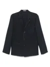 Boglioli Linen Single-breasted Jacket In Blue
