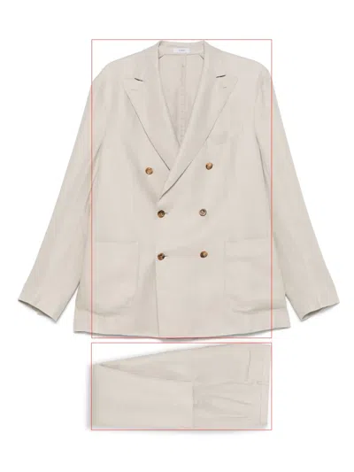 Boglioli Linen Suit In Neutrals