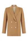 Boglioli Linen Tencel Satin Maia Blazer In Dark Beige