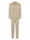 Boglioli Linen Double-breasted Suit In Neutrals